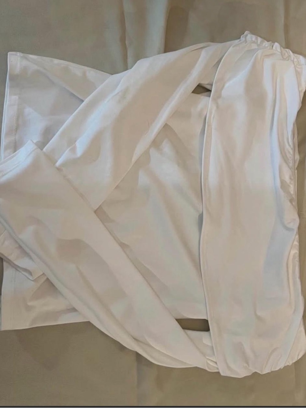 Amazon essentials white fold over long sleeve top